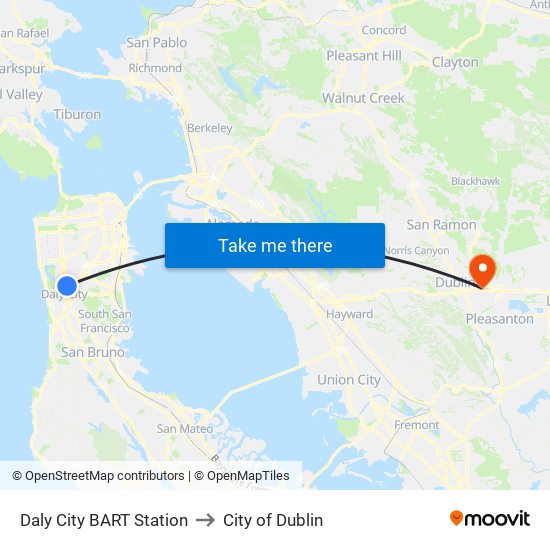 Us to City of Dublin map