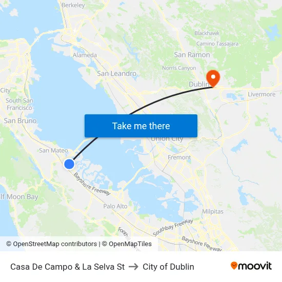 Casa De Campo & La Selva St to City of Dublin map
