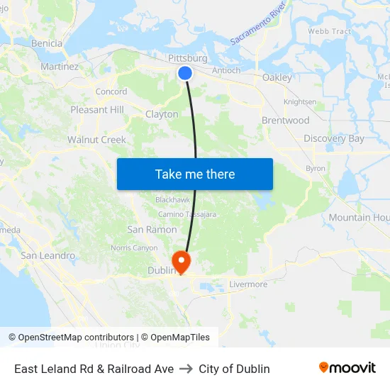 East Leland Rd & Railroad Ave to City of Dublin map