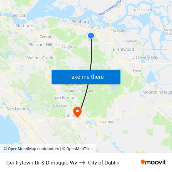 Gentrytown Dr & Dimaggio Wy to City of Dublin map