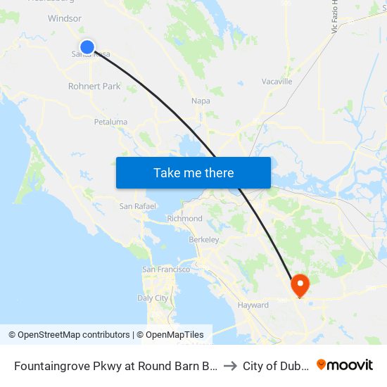 Fountaingrove Pkwy at Round Barn Blvd to City of Dublin map