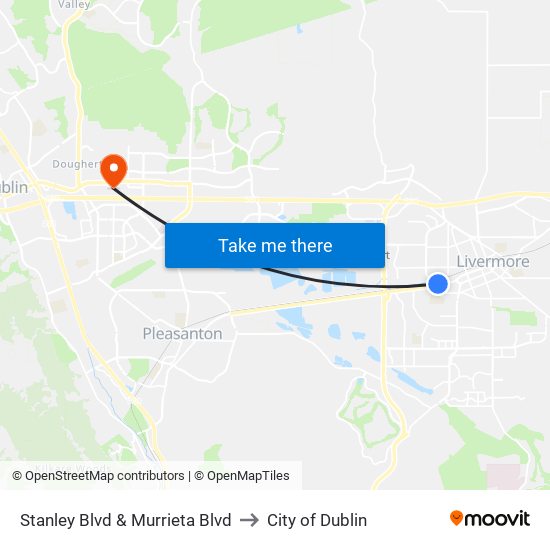 Stanley Blvd & Murrieta Blvd to City of Dublin map