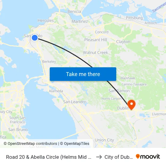 Road 20 & Abella Circle (Helms Mid Sch) to City of Dublin map