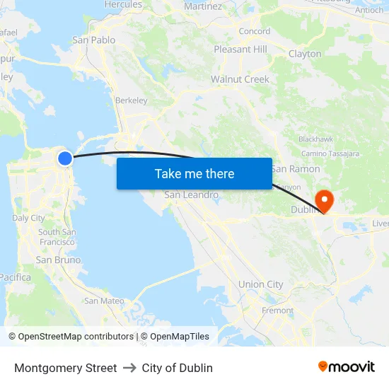 Montgomery Street to City of Dublin map