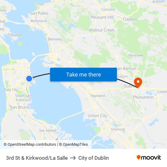 3rd St & Kirkwood/La Salle to City of Dublin map