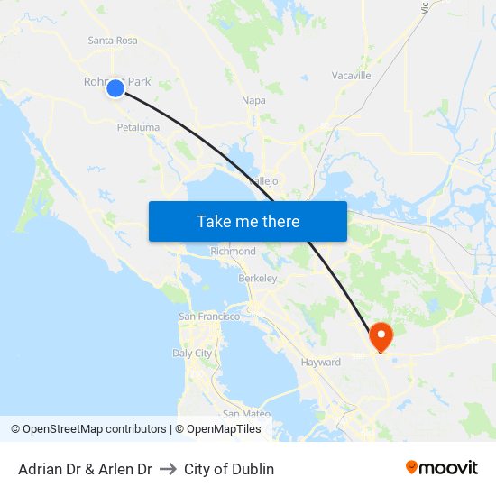 Adrian Dr & Arlen Dr to City of Dublin map