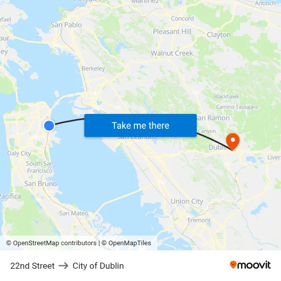 22nd Street to City of Dublin map
