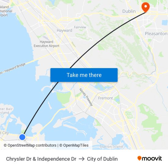 Chrysler Dr & Independence Dr to City of Dublin map