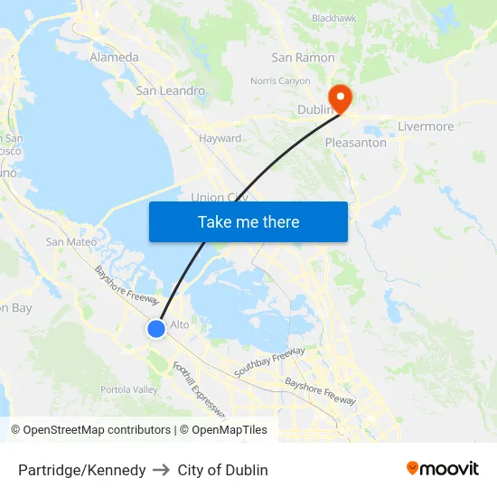 Partridge/Kennedy to City of Dublin map