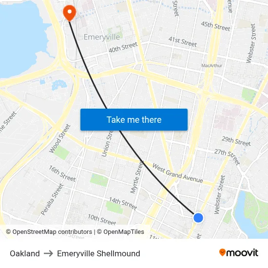 Oakland to Emeryville Shellmound map