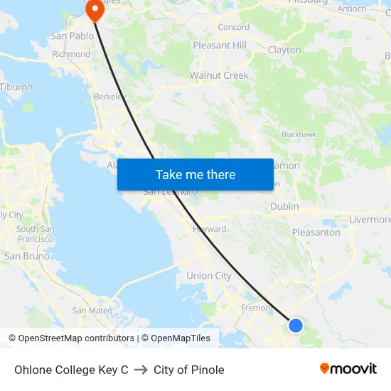 Ohlone College Key C to City of Pinole map
