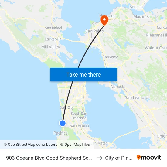 903 Oceana Blvd-Good Shepherd School to City of Pinole map