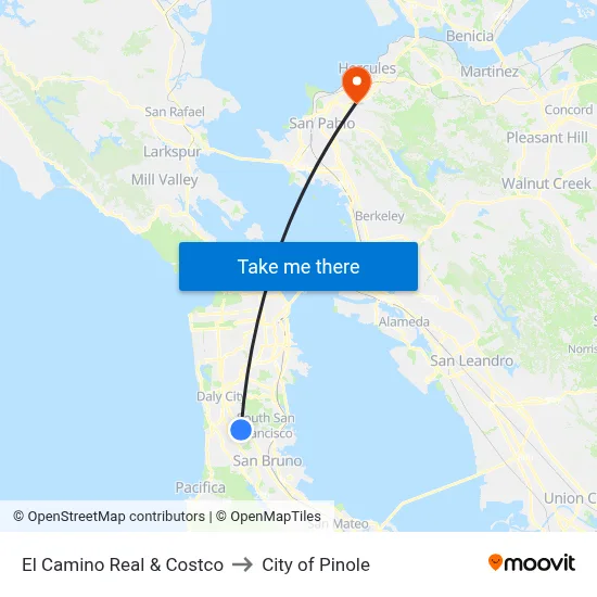 El Camino Real & Costco to City of Pinole map