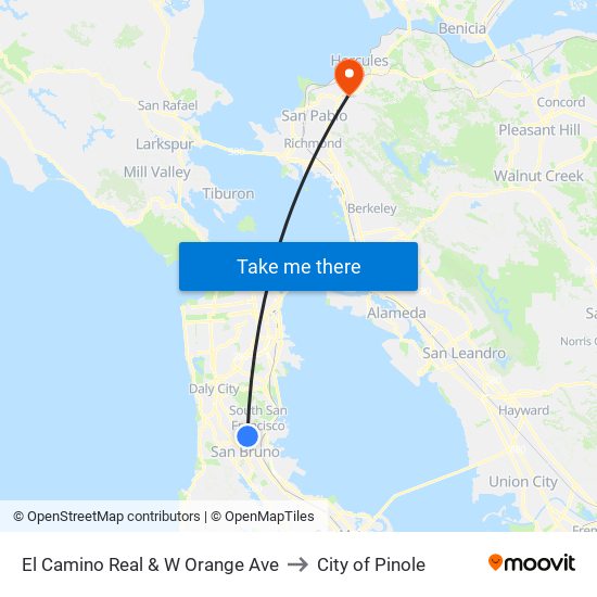 El Camino Real & W Orange Ave to City of Pinole map