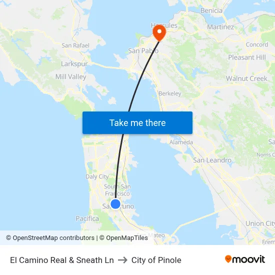 El Camino Real & Sneath Ln to City of Pinole map