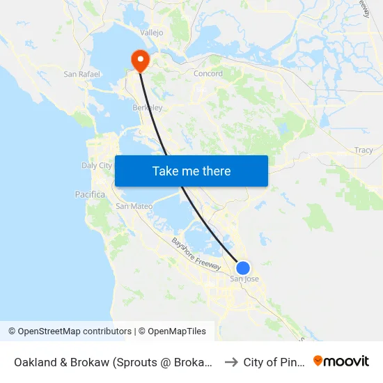 Oakland & Brokaw (Sprouts @ Brokaw) (S) to City of Pinole map
