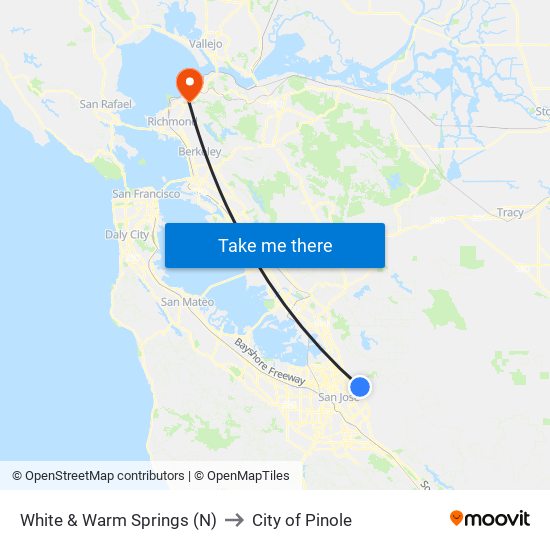 White & Warm Springs (N) to City of Pinole map