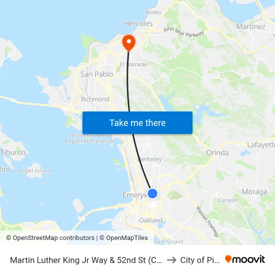 Martin Luther King Jr Way & 52nd St (Childrens H) to City of Pinole map