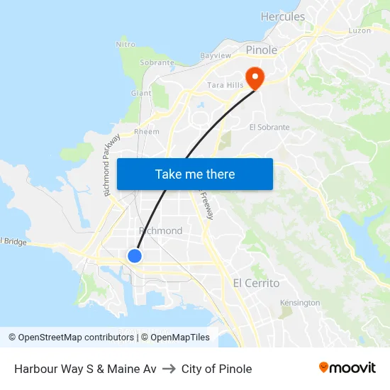 Harbour Way S & Maine Av to City of Pinole map