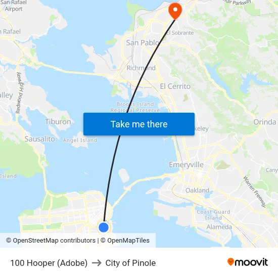 100 Hooper (Adobe) to City of Pinole map