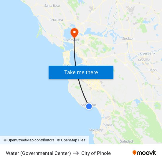 Water (Governmental Center) to City of Pinole map