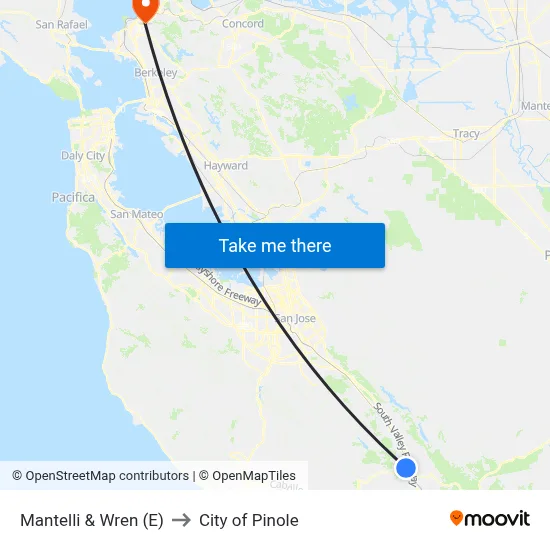 Mantelli & Wren (E) to City of Pinole map