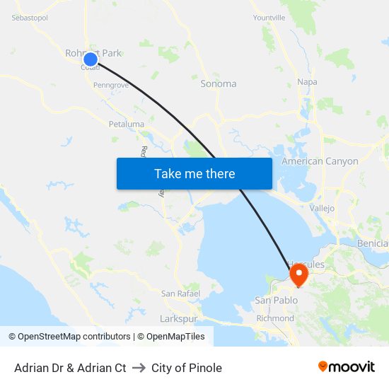 Adrian Dr & Adrian Ct to City of Pinole map