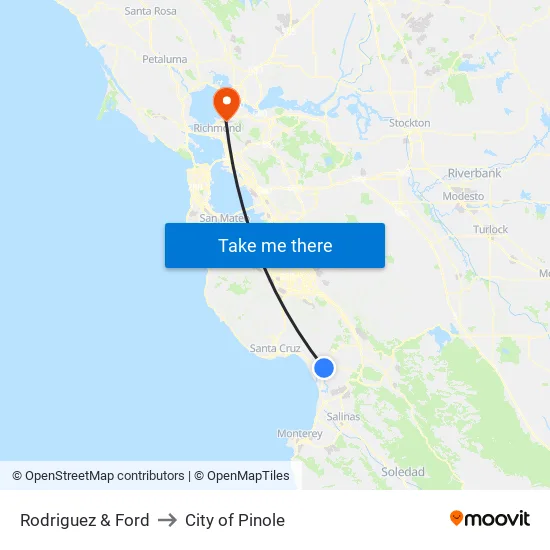 Rodriguez & Ford to City of Pinole map
