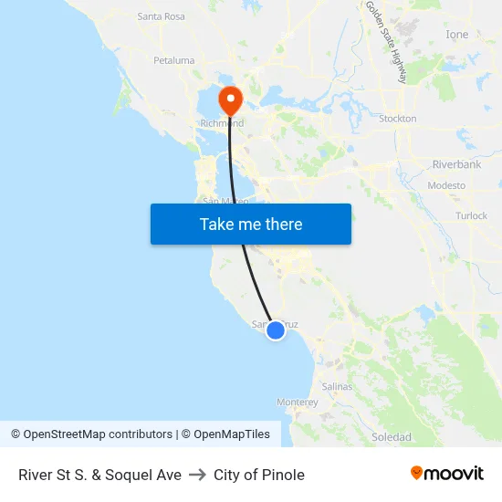 River St S. & Soquel Ave to City of Pinole map