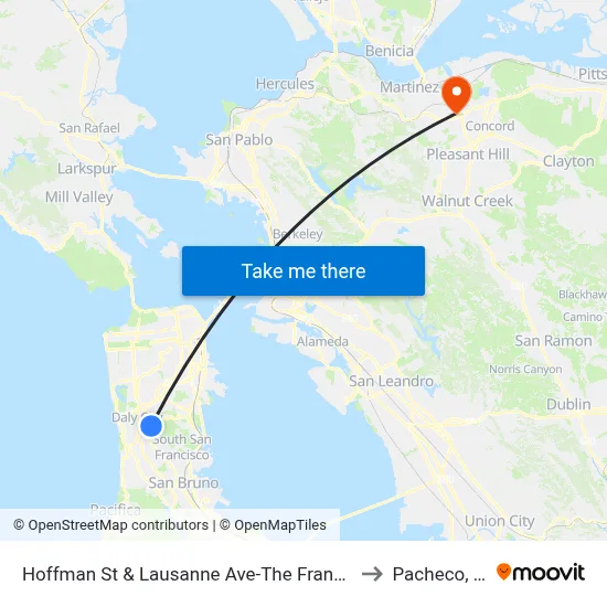 Hoffman St & Lausanne Ave-The Franciscan to Pacheco, CA map