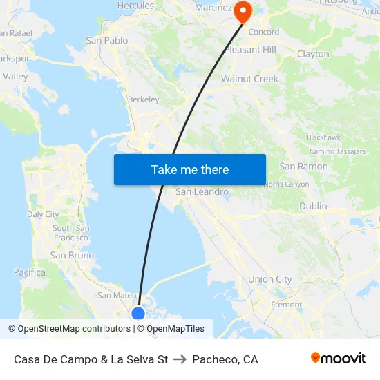 Casa De Campo & La Selva St to Pacheco, CA map
