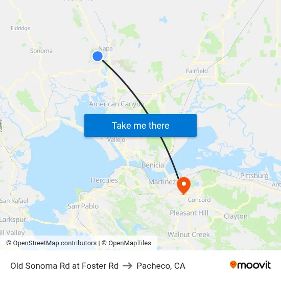 Old Sonoma Rd at Foster Rd to Pacheco, CA map