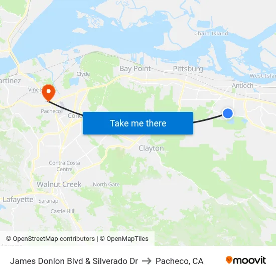James Donlon Blvd & Silverado Dr to Pacheco, CA map