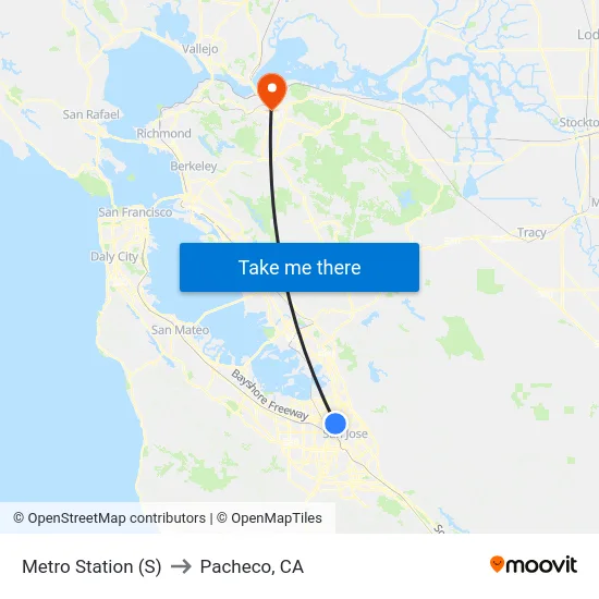 Metro Station (S) to Pacheco, CA map