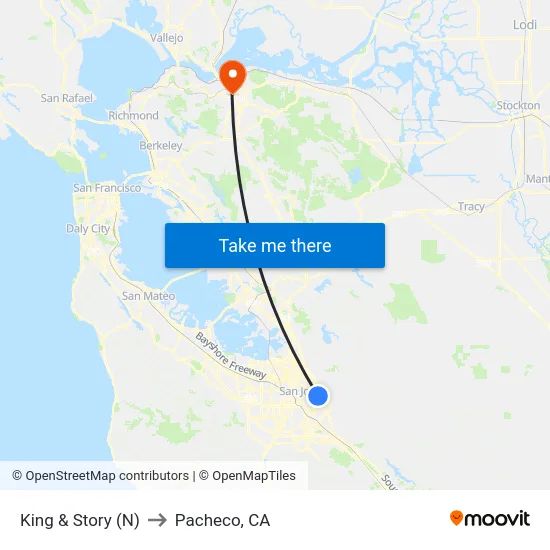 King & Story (N) to Pacheco, CA map
