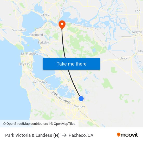 Park Victoria & Landess (N) to Pacheco, CA map