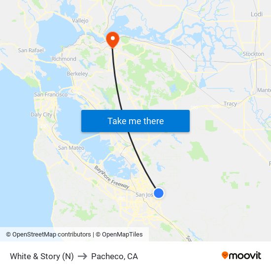 White & Story (N) to Pacheco, CA map