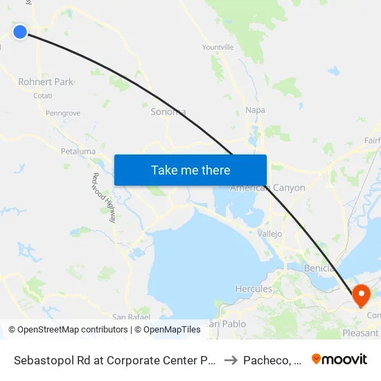 Sebastopol Rd at Corporate Center Pkwy to Pacheco, CA map