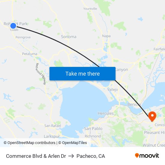 Commerce Blvd & Arlen Dr to Pacheco, CA map