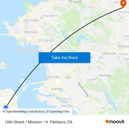 16th Street / Mission to Pacheco, CA map