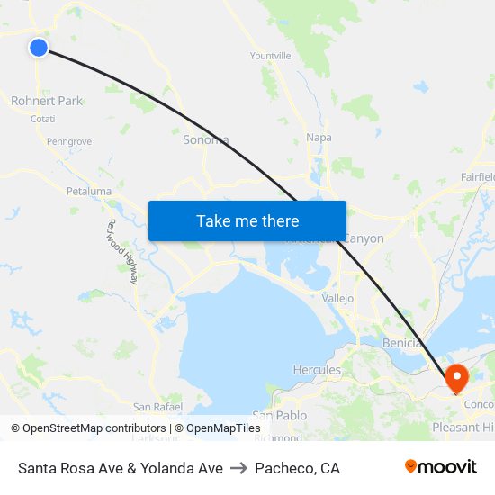 Santa Rosa Ave & Yolanda Ave to Pacheco, CA map