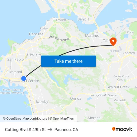 Cutting Blvd:S 49th St to Pacheco, CA map
