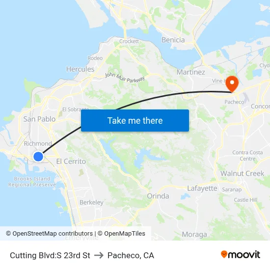 Cutting Blvd:S 23rd St to Pacheco, CA map