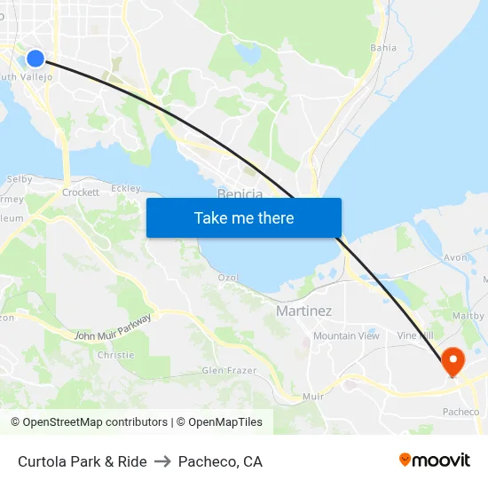 Curtola Park & Ride to Pacheco, CA map