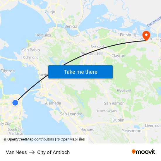 Van Ness to City of Antioch map