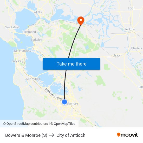 Bowers & Monroe (S) to City of Antioch map