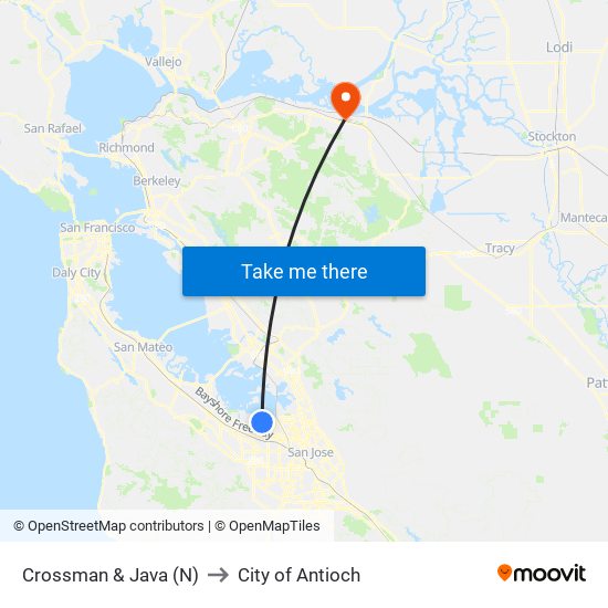 Crossman & Java (N) to City of Antioch map