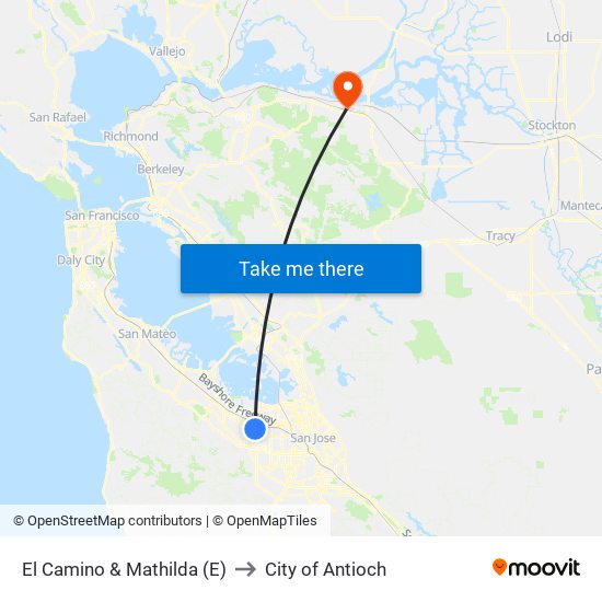 El Camino & Mathilda (E) to City of Antioch map