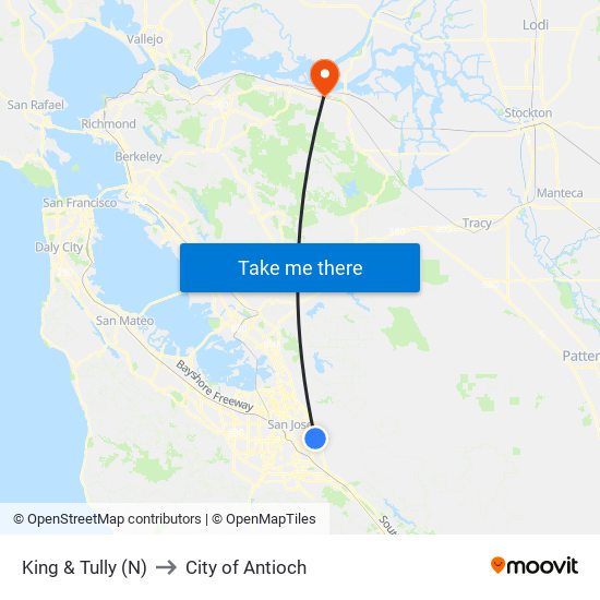 King & Tully (N) to City of Antioch map