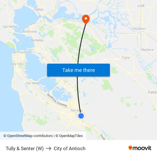 Tully & Senter (W) to City of Antioch map